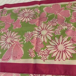 Lilly Pulitzer Pink and Green Floral Scarf